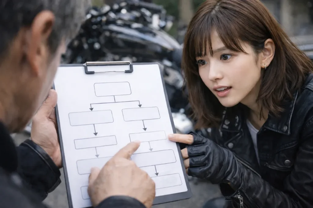 【図解でわかる】セルの音で判断する原因フロー