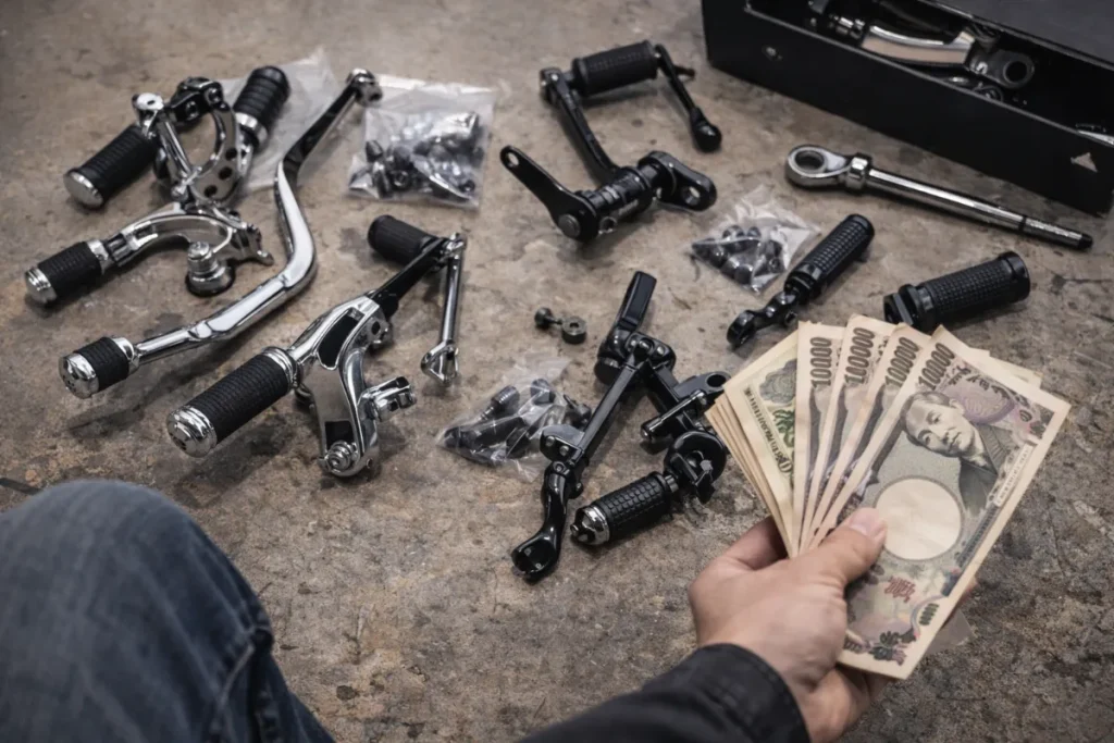 ハーレーのミッドコントロール化にかかる費用の目安