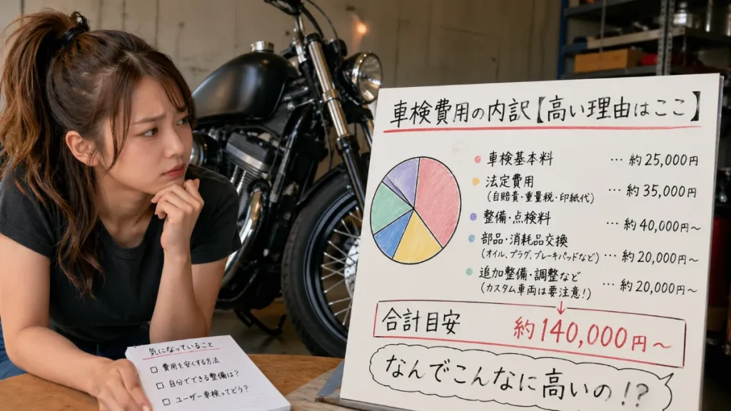 ハーレーの車検費用の内訳【高い理由はここ】